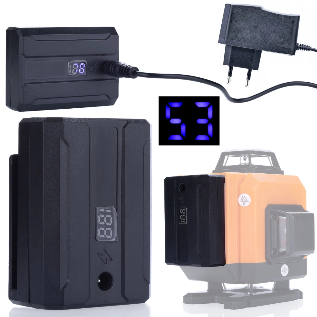 Batteria con Display 3500 mAh e Caricabatterie per Livella Laser Rosfix – Alta Capacità, Compatibile con Rosfix, Hilda