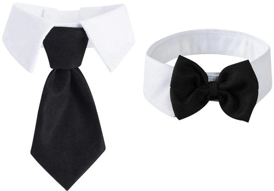 Accessori per animali domestici - Smoking versatile - 2 pezzi - Nero/ Bianco - Cotone/Poliester