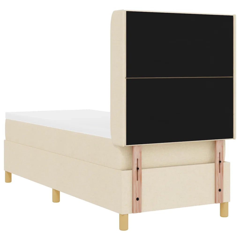 Letto a molle con strisce LED Crema 80 x 200 cm Tessuto 3343726