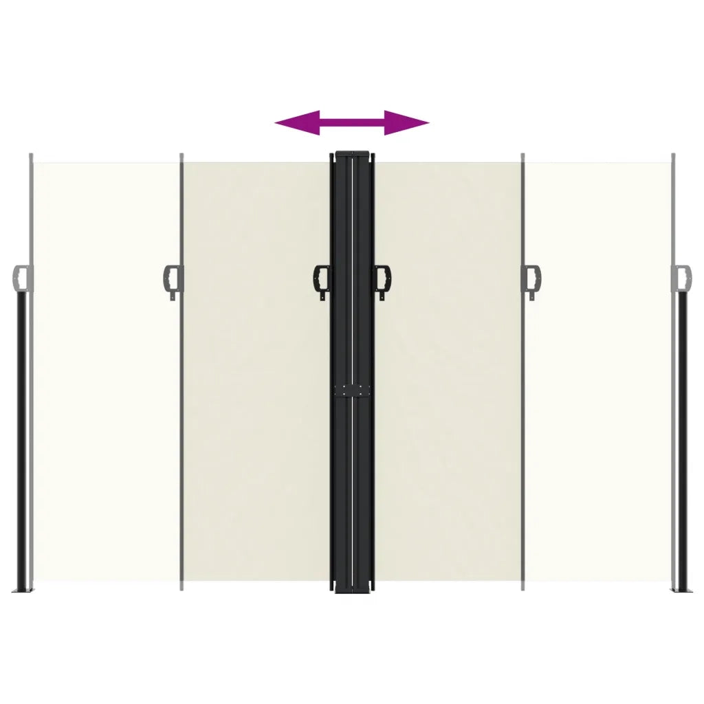 Tenda da Sole Laterale Retrattile-Tenda parasole per balcone per giardino Crema 220x1000 cm 731939