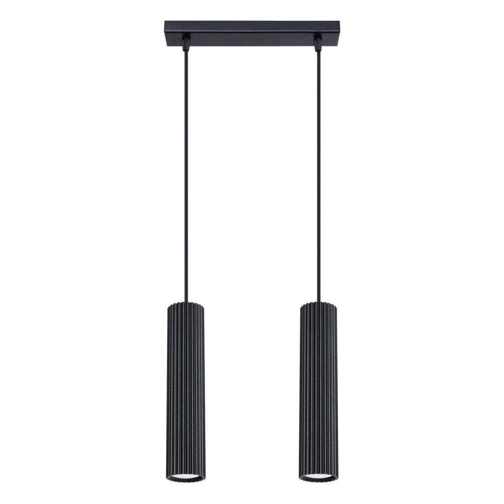 Lampada a sospensione nera 2 luci GU10 Gravio PureLume