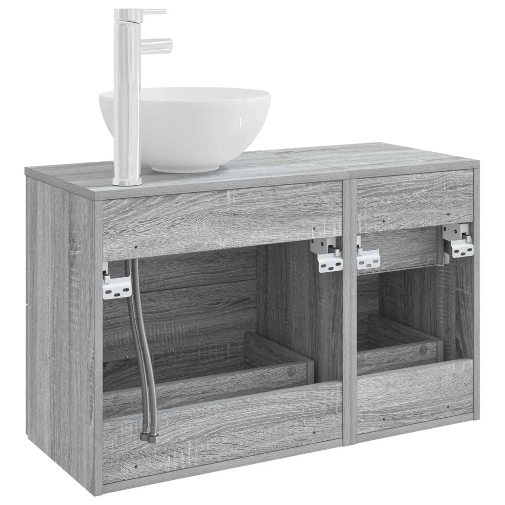 Set di mobili per il bagno 2 pz Sonoma grigio 3403949