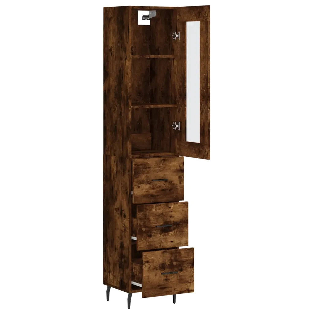 Credenza Rovere Fumo 34,5x34x180 cm in Legno Multistrato 3199254