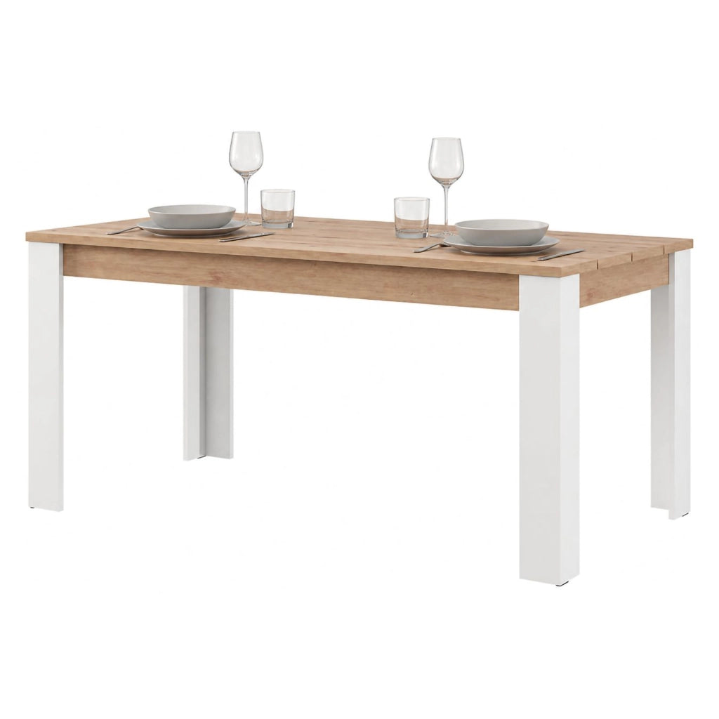 Luarca, Tavolo Fisso 6 Posti, 135x80x76h cm Marrone Rovere Nodi