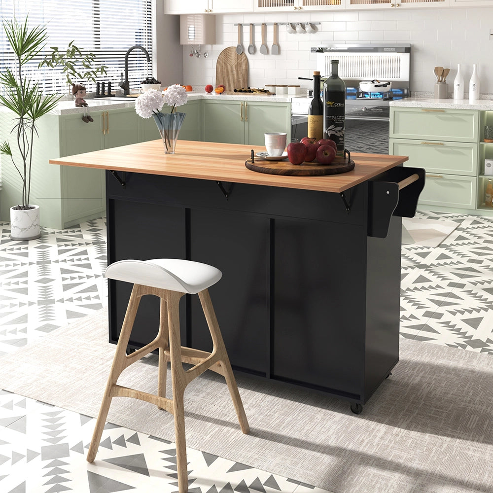 Buffet con piano ribaltabile - Xylo - 129x46x91cm nero 2 cassetti