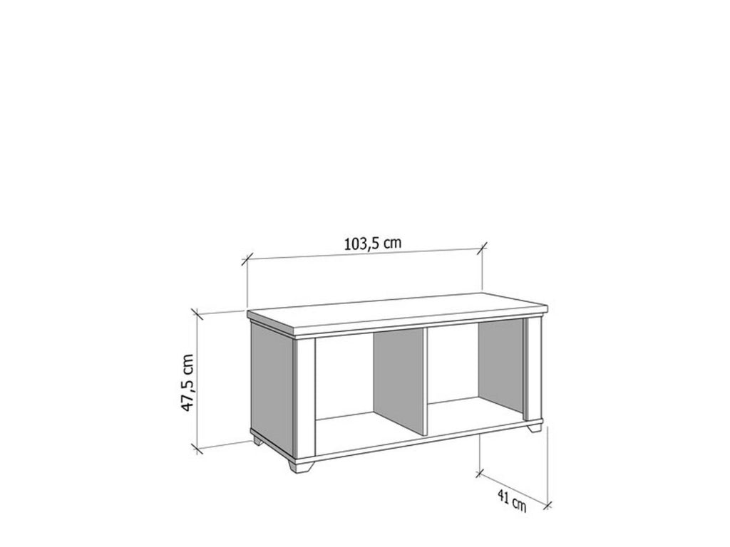 Menfi, Mobile da Ingresso un Ripiano, 103.5x41x47.5h cm Bianco Opaco