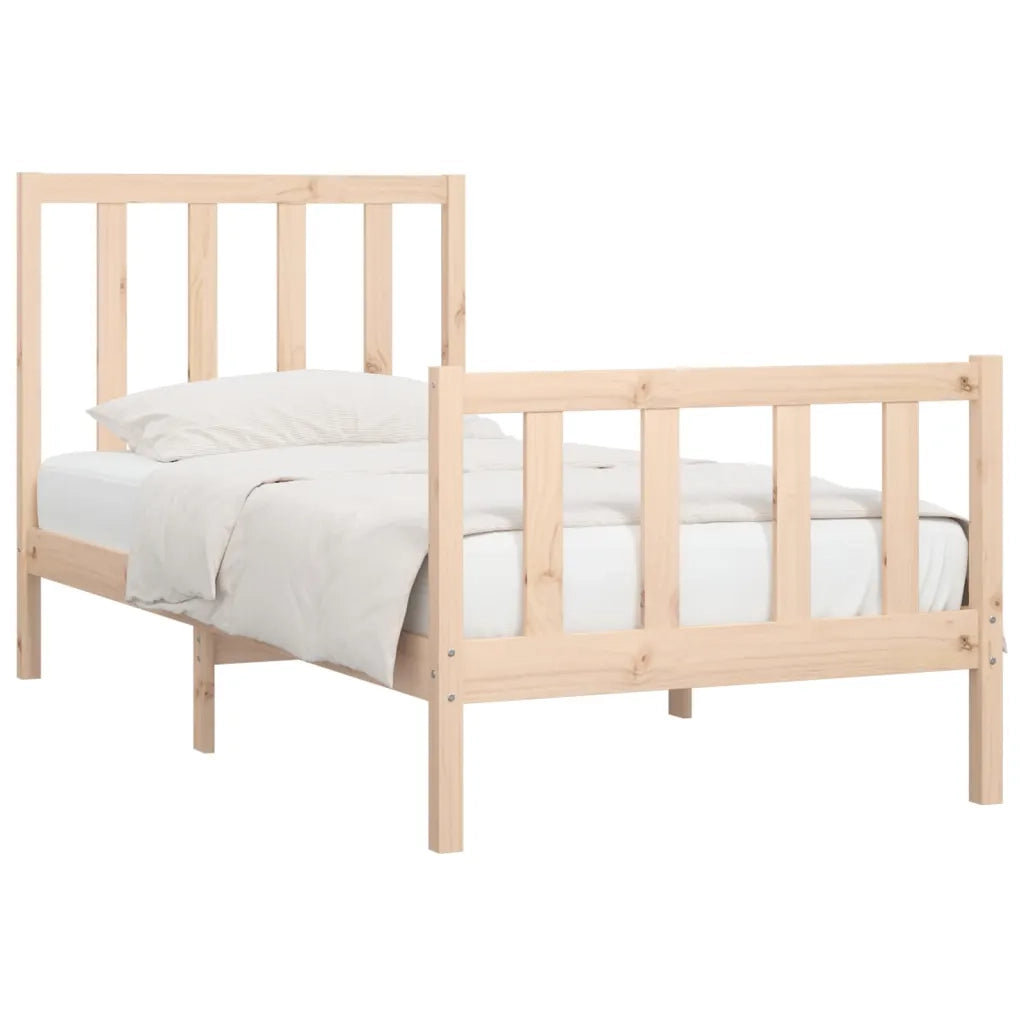 Giroletto-Struttura Letto in Legno Massello 90x190 cm Single 499913