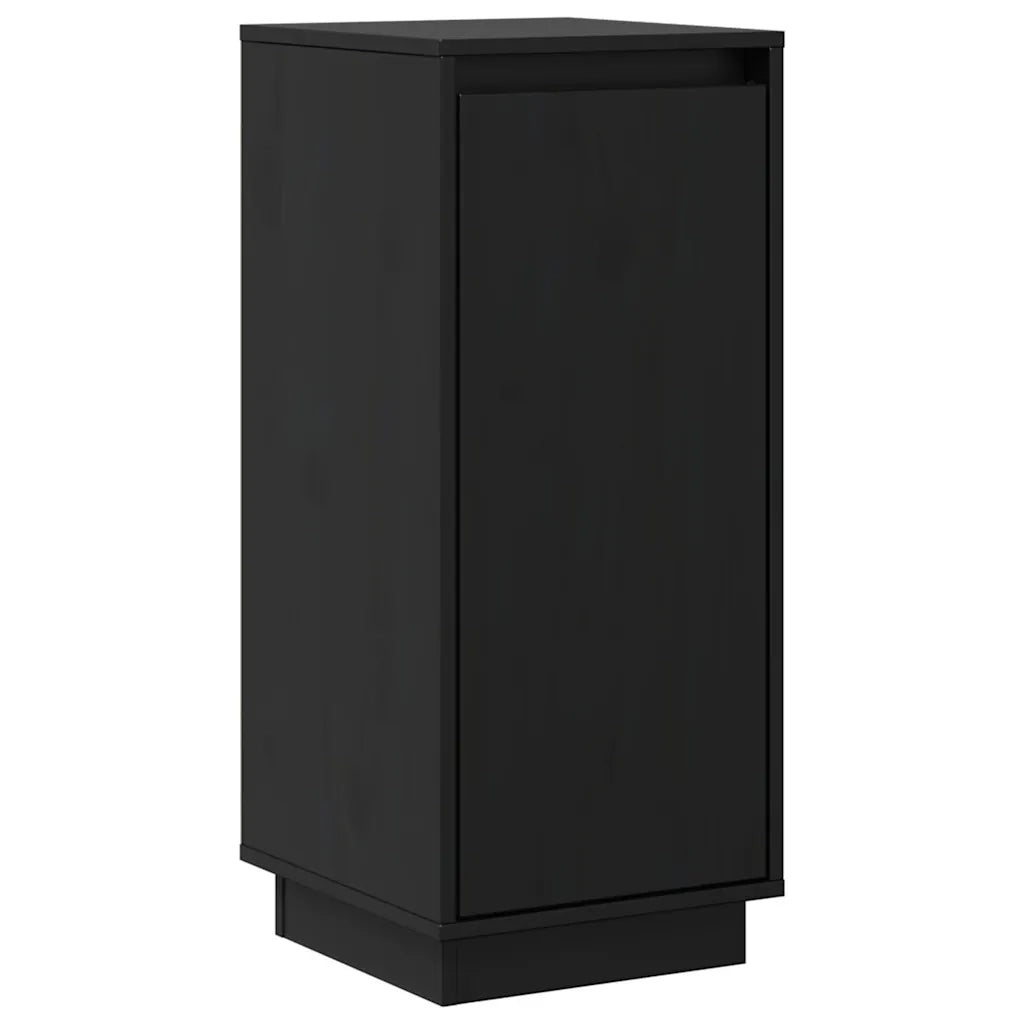 Credenze 2 pz | Madia | Buffet da pranzo | Armadio da pranzo Nere 31,5x34x75 cm in Legno Massello di Pino