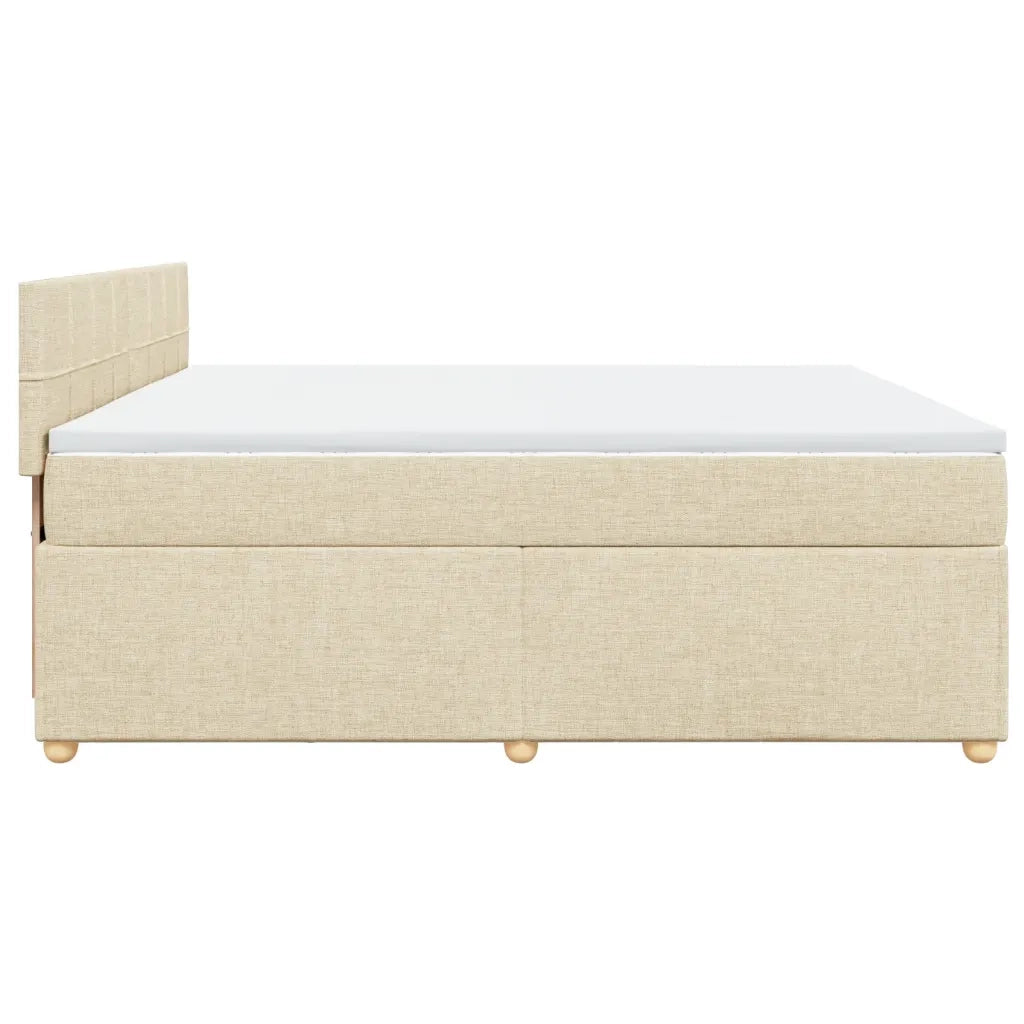 Giroletto a Molle con Materasso Crema 200x200 cm in Tessuto