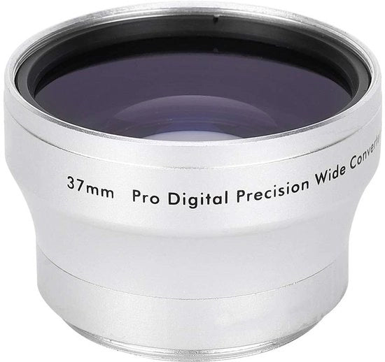 Lente di ingrandimento - Obiettivo di grande angolo - Fotografia - 0.45x ingrandimento - 37mm - Argento
