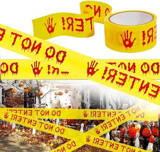Tape di avviso per Halloween - 24 m di lunghezza - decorazione per esterno giardino - nastri di avviso