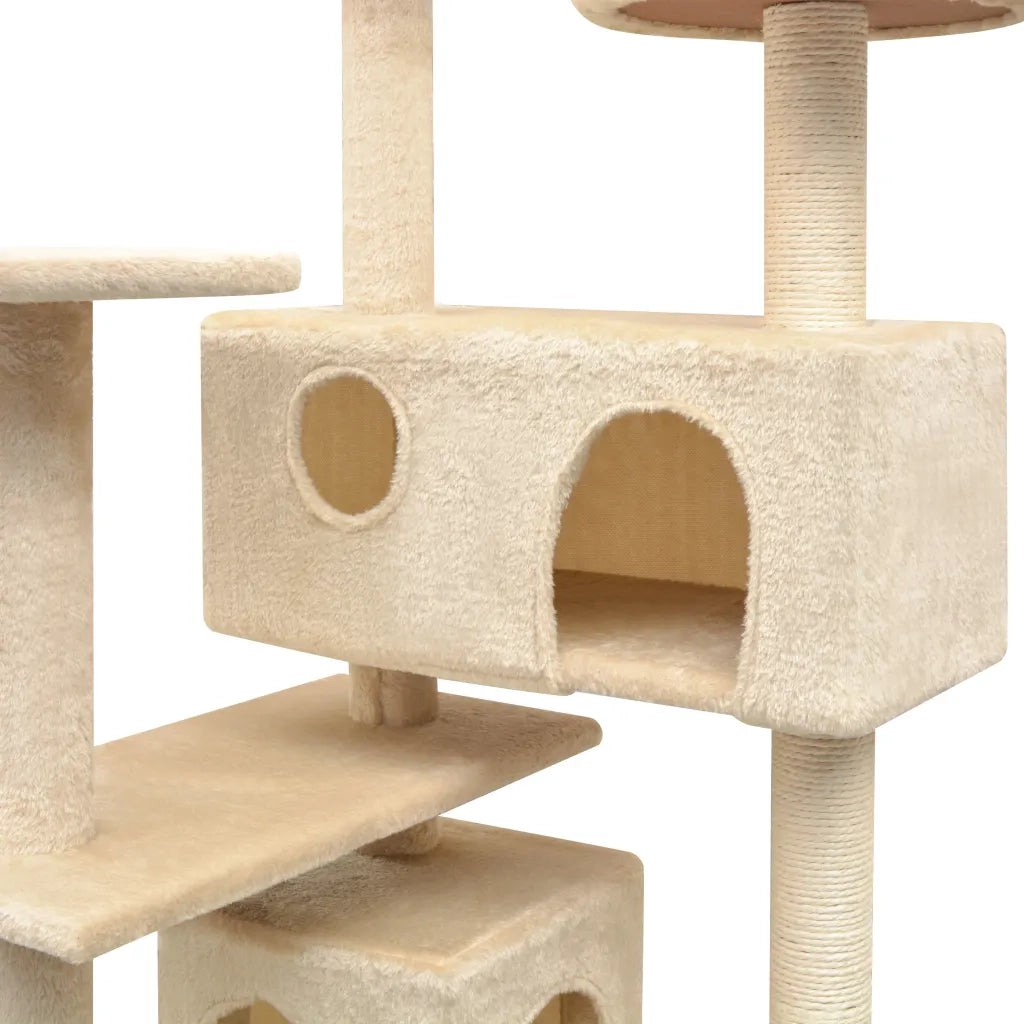 Albero per Gatti con Tiragraffi in Sisal 125 cm Beige CFW5094243