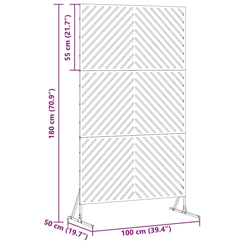 Schermo per Privacy Bianco 100 x 50 x 180 cm Acciaio CFW1015855