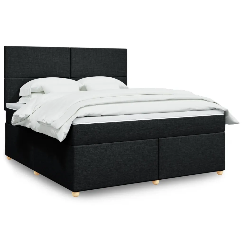 Giroletto a Molle con Materasso Nero 180x200 cm in Tessuto 3291354