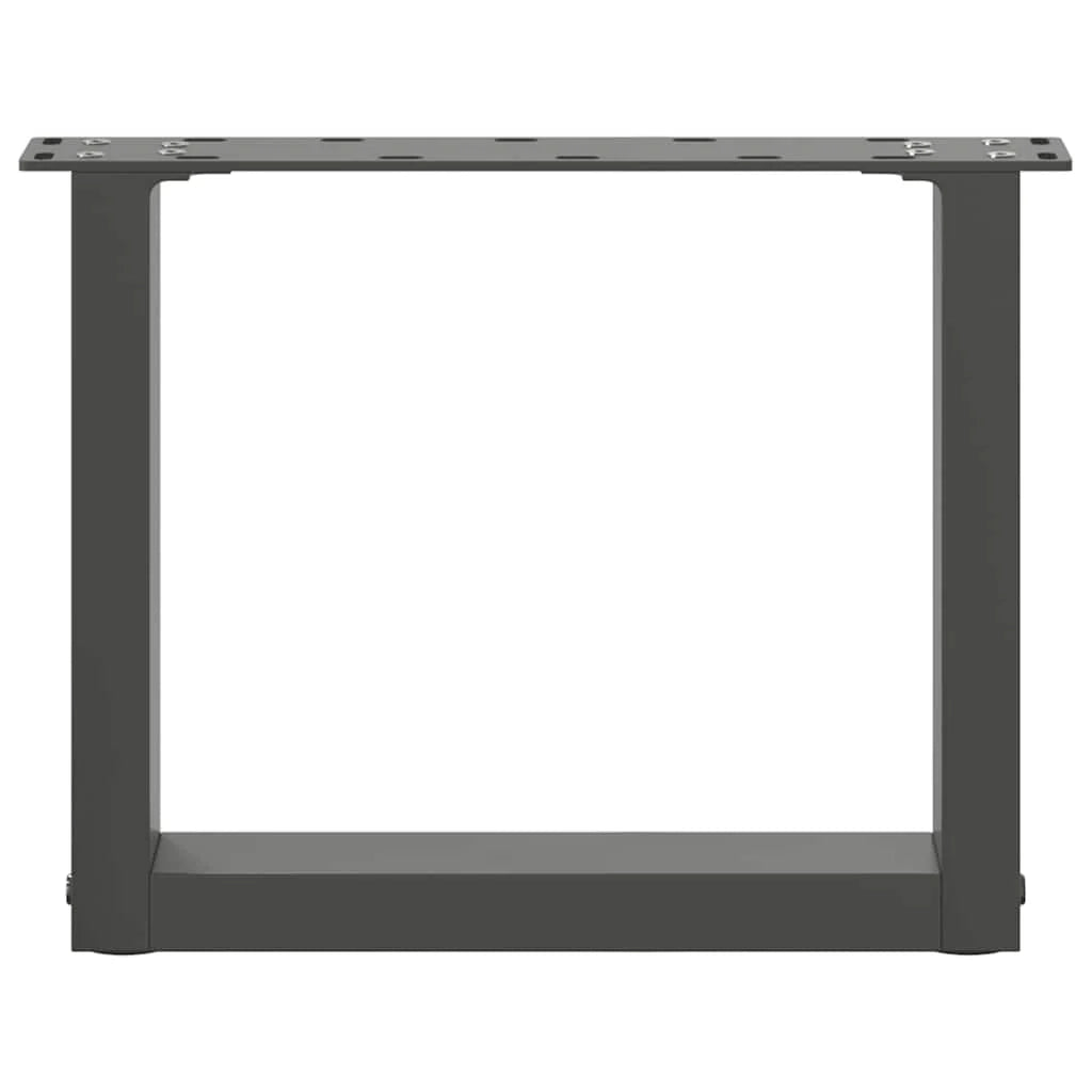 Set di 2 gambe per tavolino a forma di U 30 x 30 cm con piedini regolabili design moderno in acciaio antracite 02_0057370