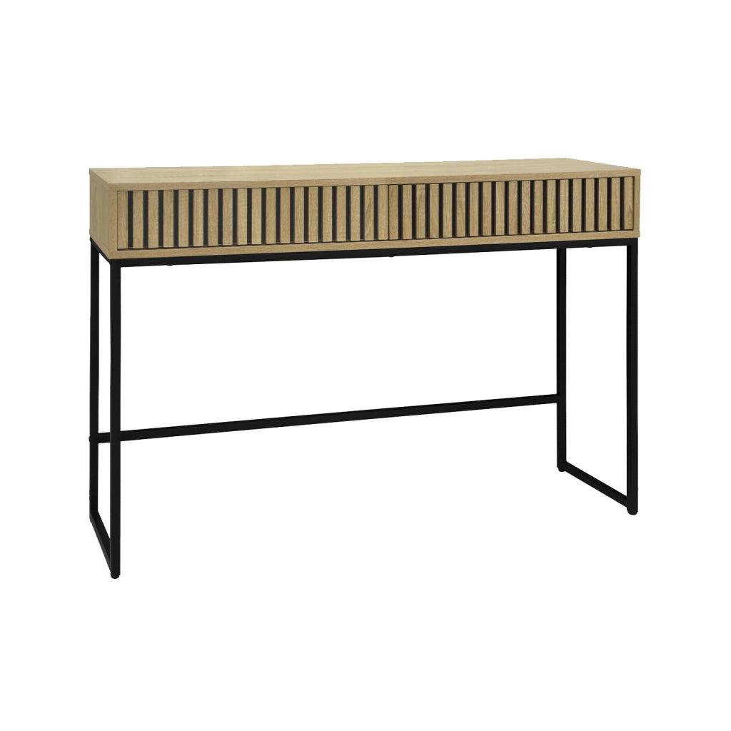 Consolle contemporanea con 2 cassetti, 120cm, marrone naturale