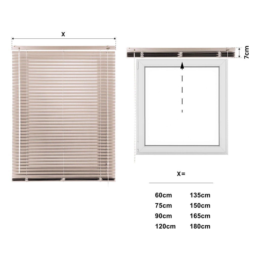 Tende Veneziane in Alluminio con Corda Autobloccante, Grigio Pietra 75x250