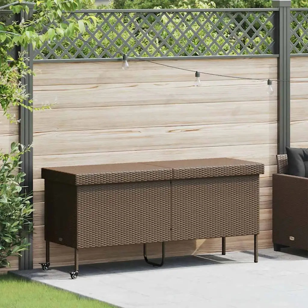 Contenitore da Giardino con Ruote Marrone Polyrattan CFW4963524