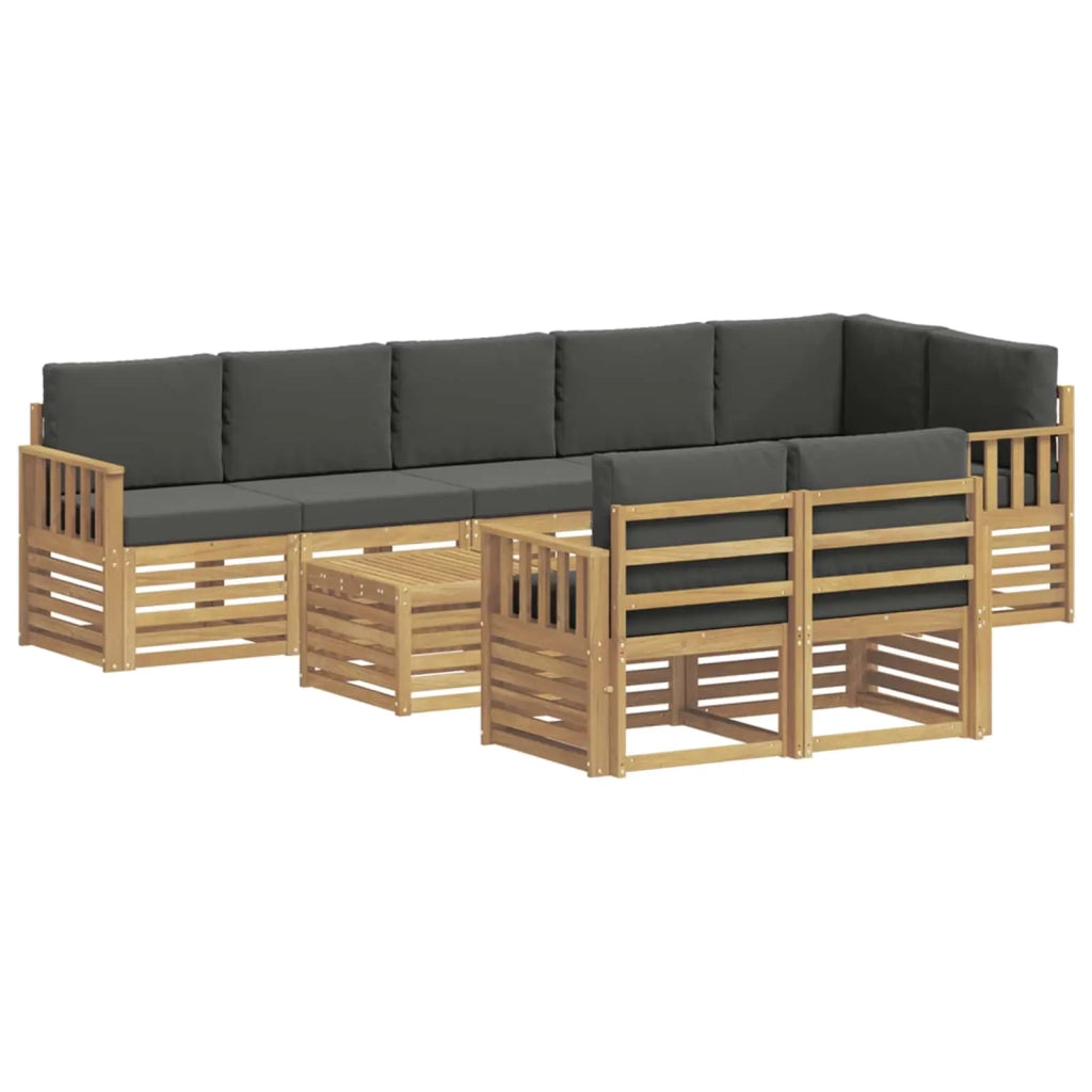 Set di divani da esterno 8 pcs Bianco e Antracite