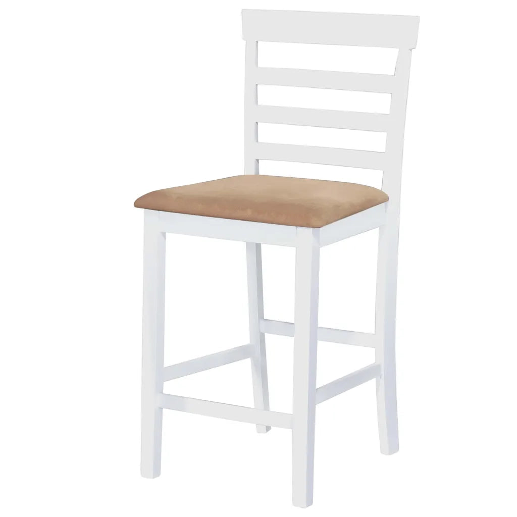 Set Tavolo da Bar in Legno Bianco e 4 Sedie da Bar