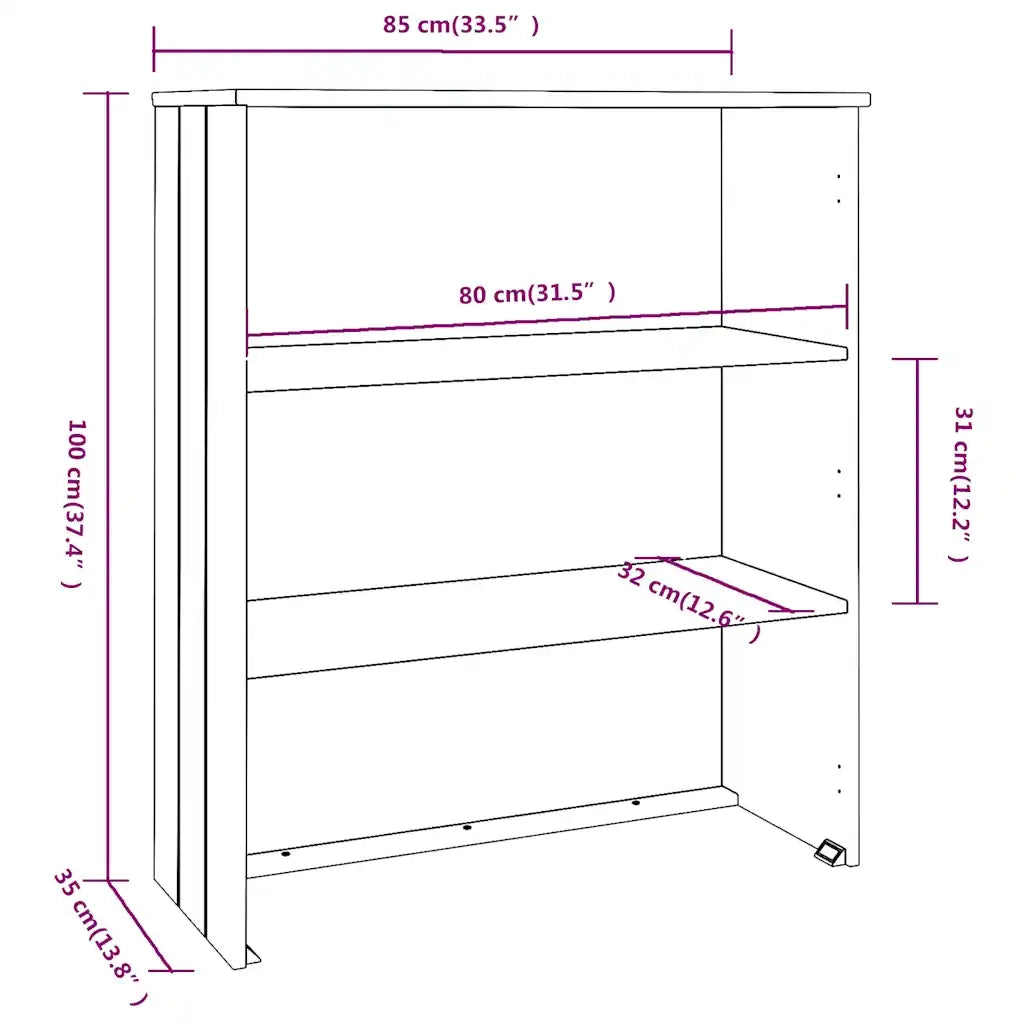 Piano Credenza-Buffet-Armadio da cucina HAMAR Grigio Chiaro 85x35x100 cm Legno di Pino