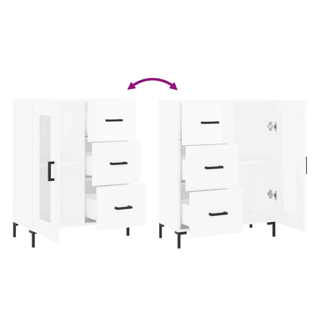 Credenza 69,5x34x90 cm in Legno Multistrato Bianco Lucido 828046