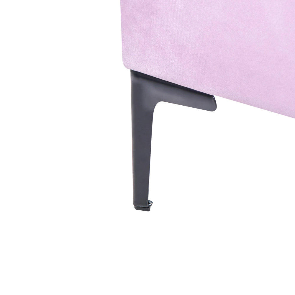 Letto singolo con LED in velluto viola con base a doghe 90 x 200 cm  cameretta Moderna Tradizionale