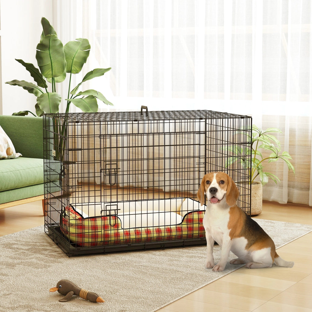 Gabbia per Cani Pieghevole ¨C zephmum ¨C Griglia Acciaio Nero 106x68x76 cm