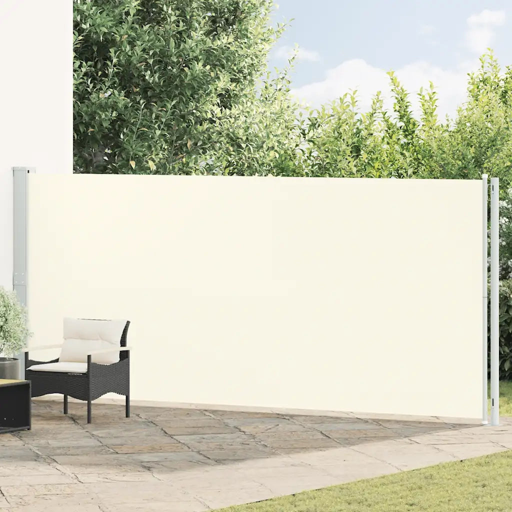Tenda da Sole Laterale Retrattile per Patio 180x614 cm Crema 317965
