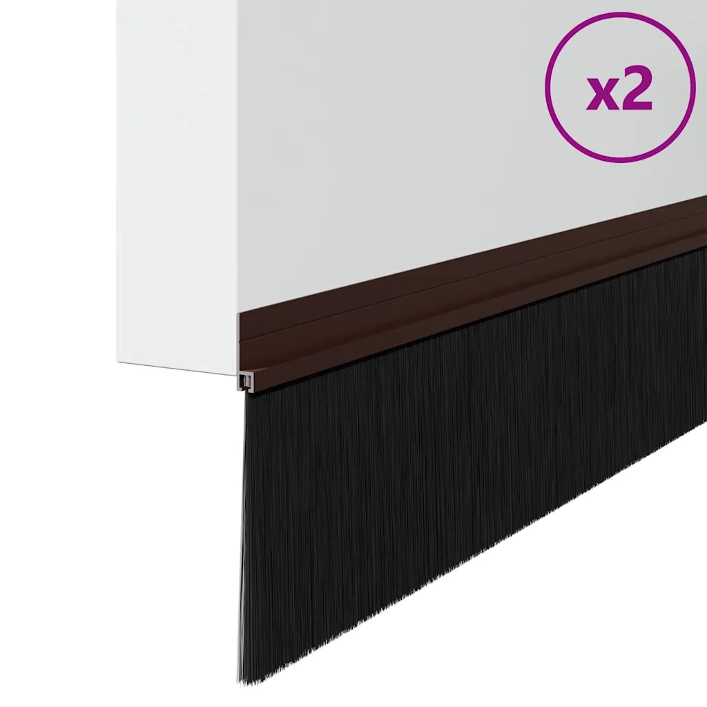 Spazzole per porte autoadesive 2 pz Marrone 100 cm CFW8517348