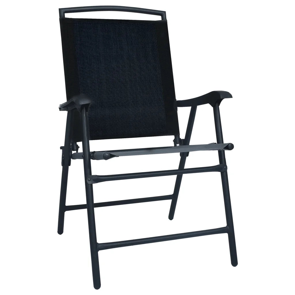 Sedie da Giardino Pieghevoli 2 pz in Textilene Nere 47923