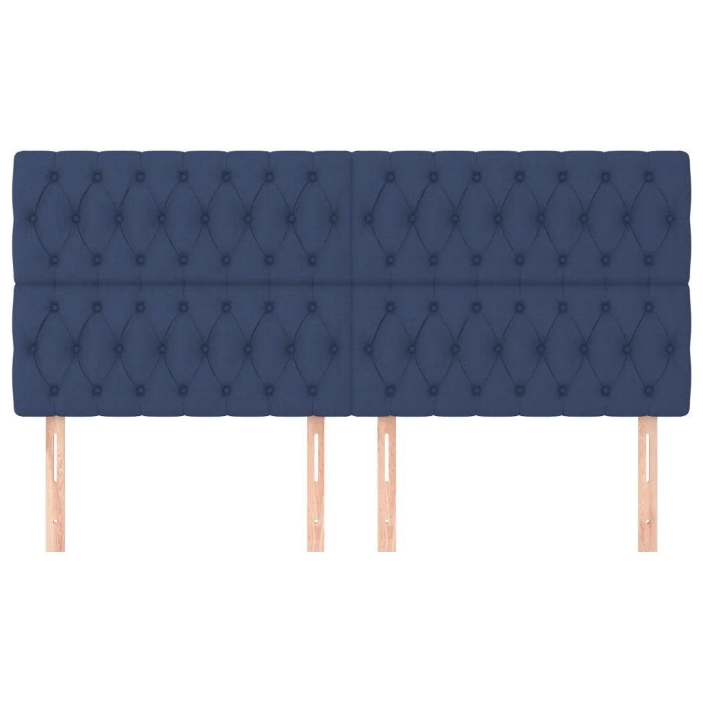 Testiera-Testata-Testiera Decorativa Blu 180x7x118/128 cm Tessuto