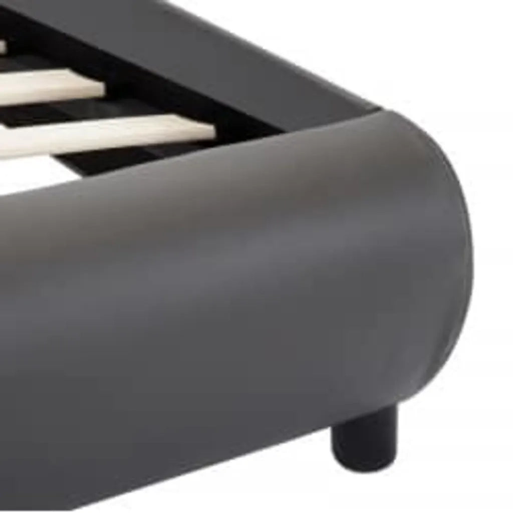 Giroletto con LED senza Materasso Grigio in Similpelle 90x200cm 285492