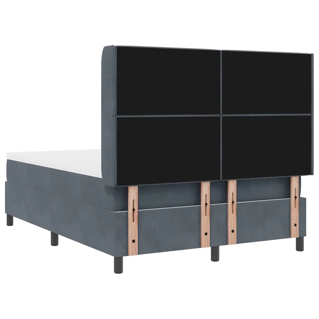 Letto a molle con materasso Grigio scuro 140 x 200 cm Velluto 3341955