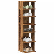 Scarpiera-Scaffale per scarpe Legno Antico 28x27x102 cm in Legno Multistrato