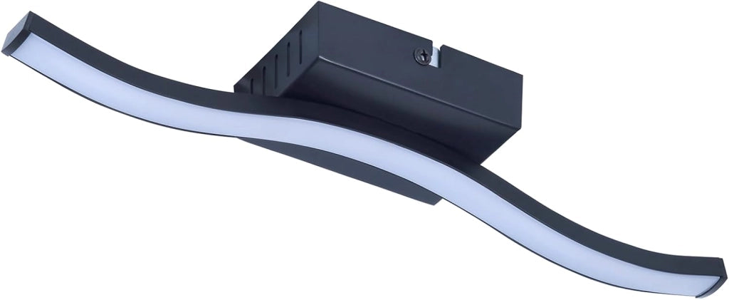 ZMH Lampada da soffitto plafoniera LED moderna nera 12W 3000K per soggiorno camera letto cucina