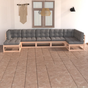 Set Salotto Giardino 7 pz Cuscini Antracite Legno Massello Pino 3076744