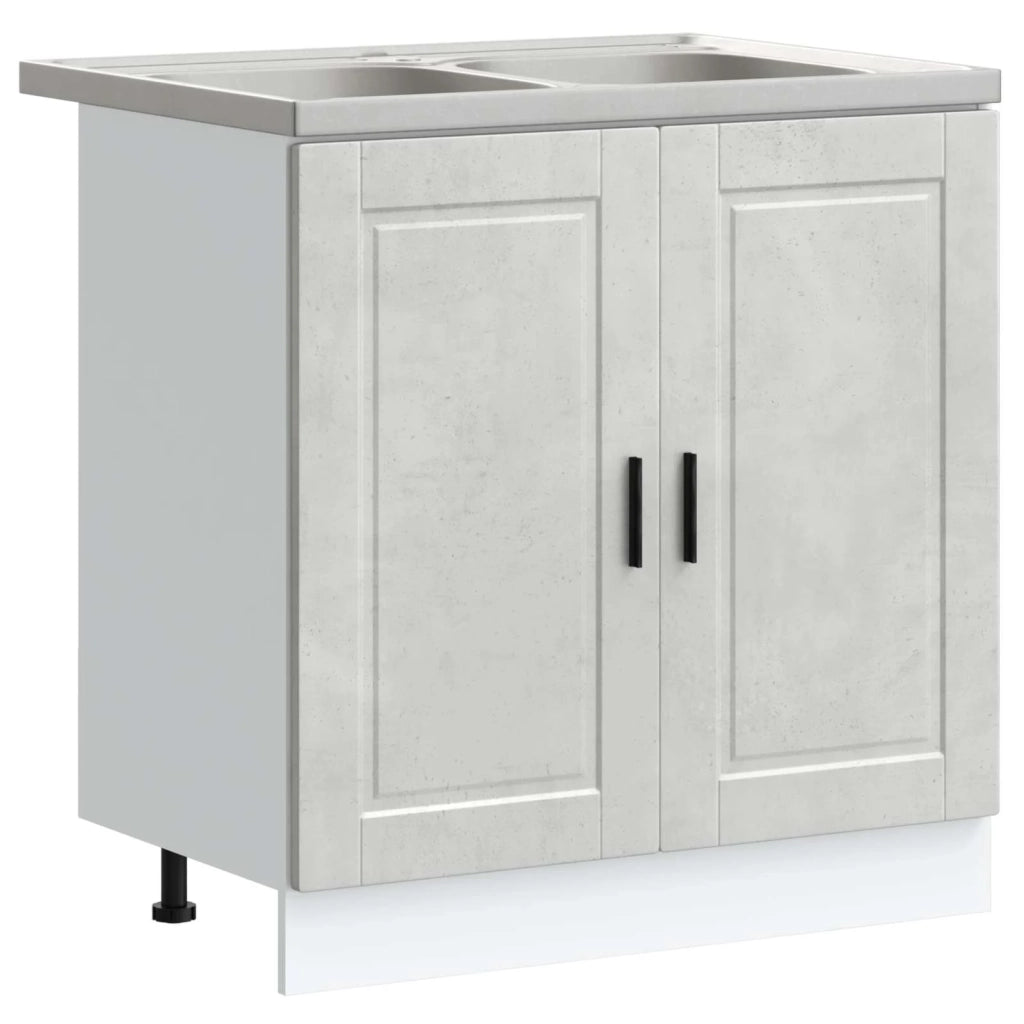 Mobiletto per lavabo Porto 2 pz Grigio 80 x 46 x 81,5 cm 3315025