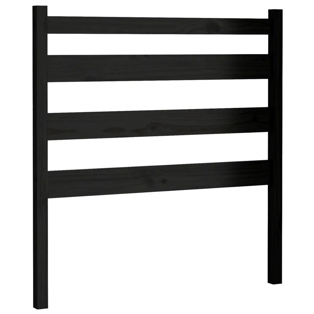 Testiera per Letto Nera 96x4x100 cm in Legno Massello di Pino 818404