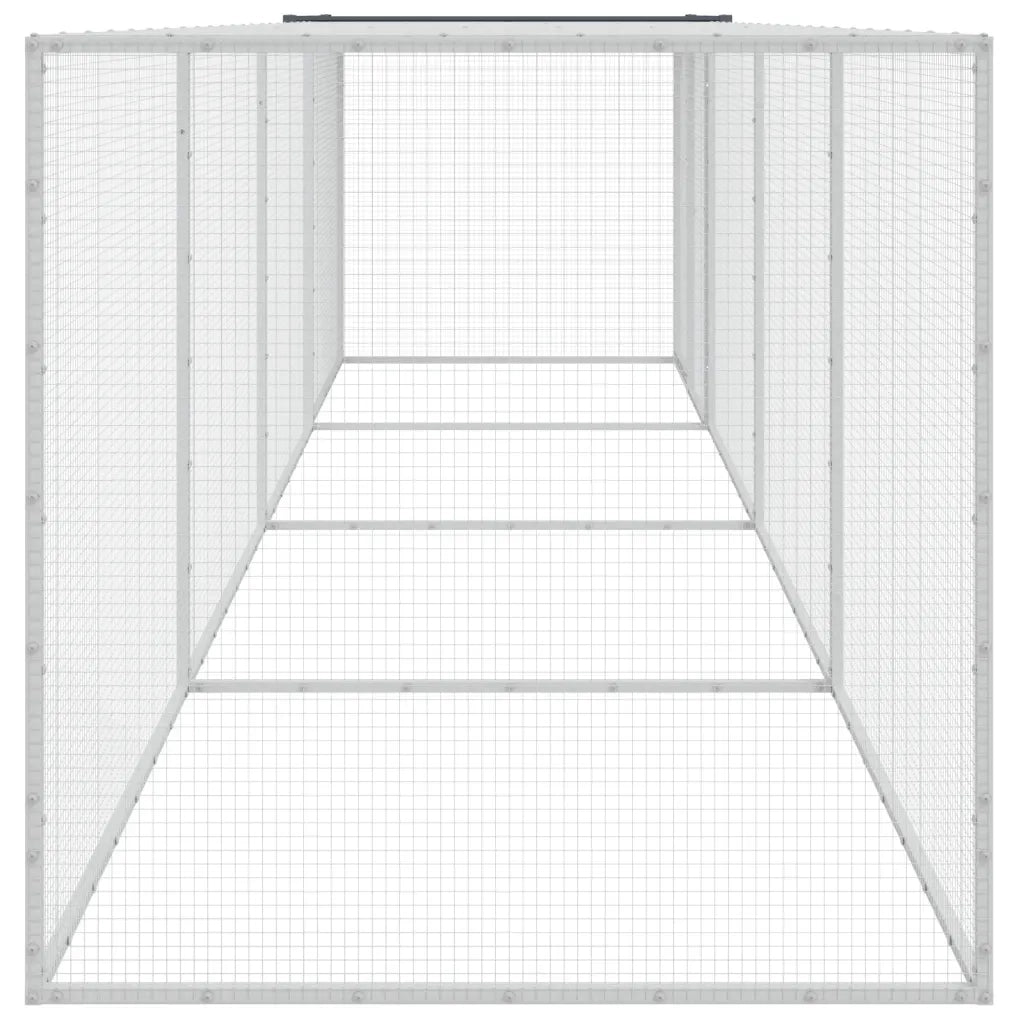 Gabbia Polli con Tetto Antracite 403x98x90 cm Acciaio Zincato 3189040
