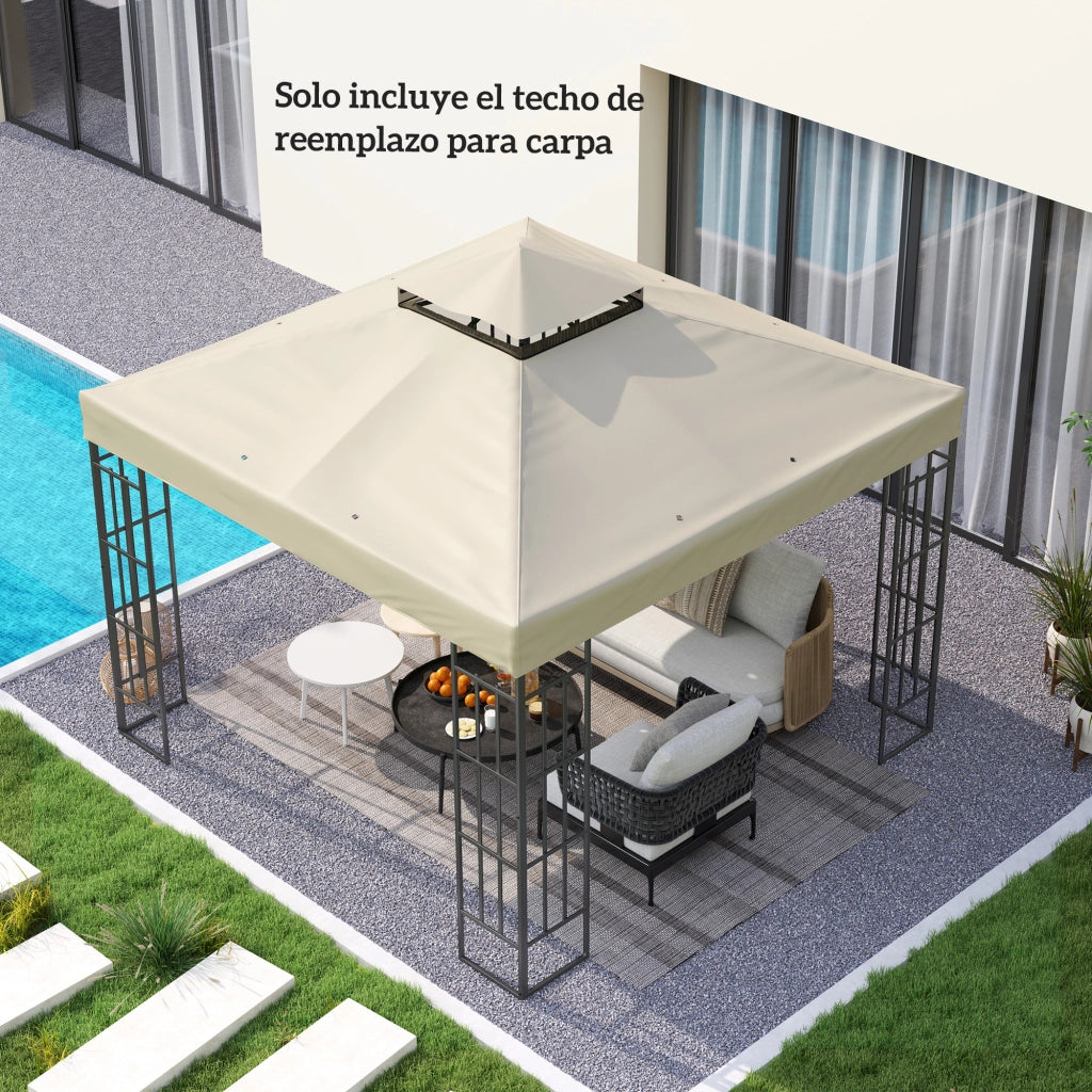 Toldo da giardino 3x3 m ¨C zephmum ¨C crema
