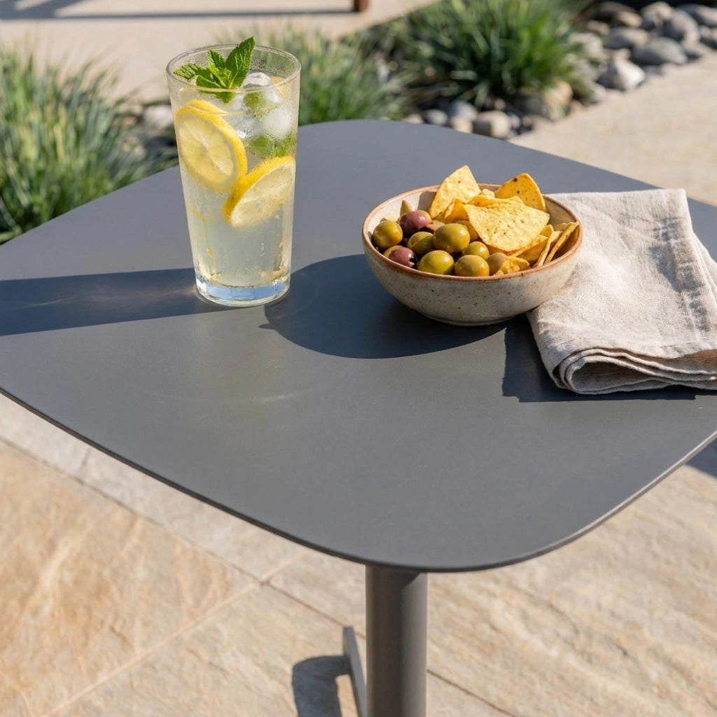 Tavolino da Giardino Foggia in Acciaio 43 x 40 x 40 cm - Grigio Antracite casa.pro
