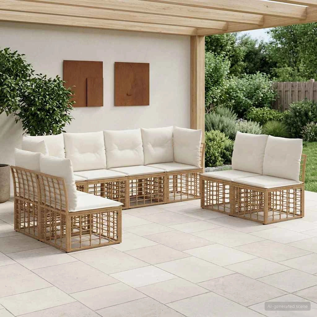 Set di divani da esterno Naturale Poliestere 3437438