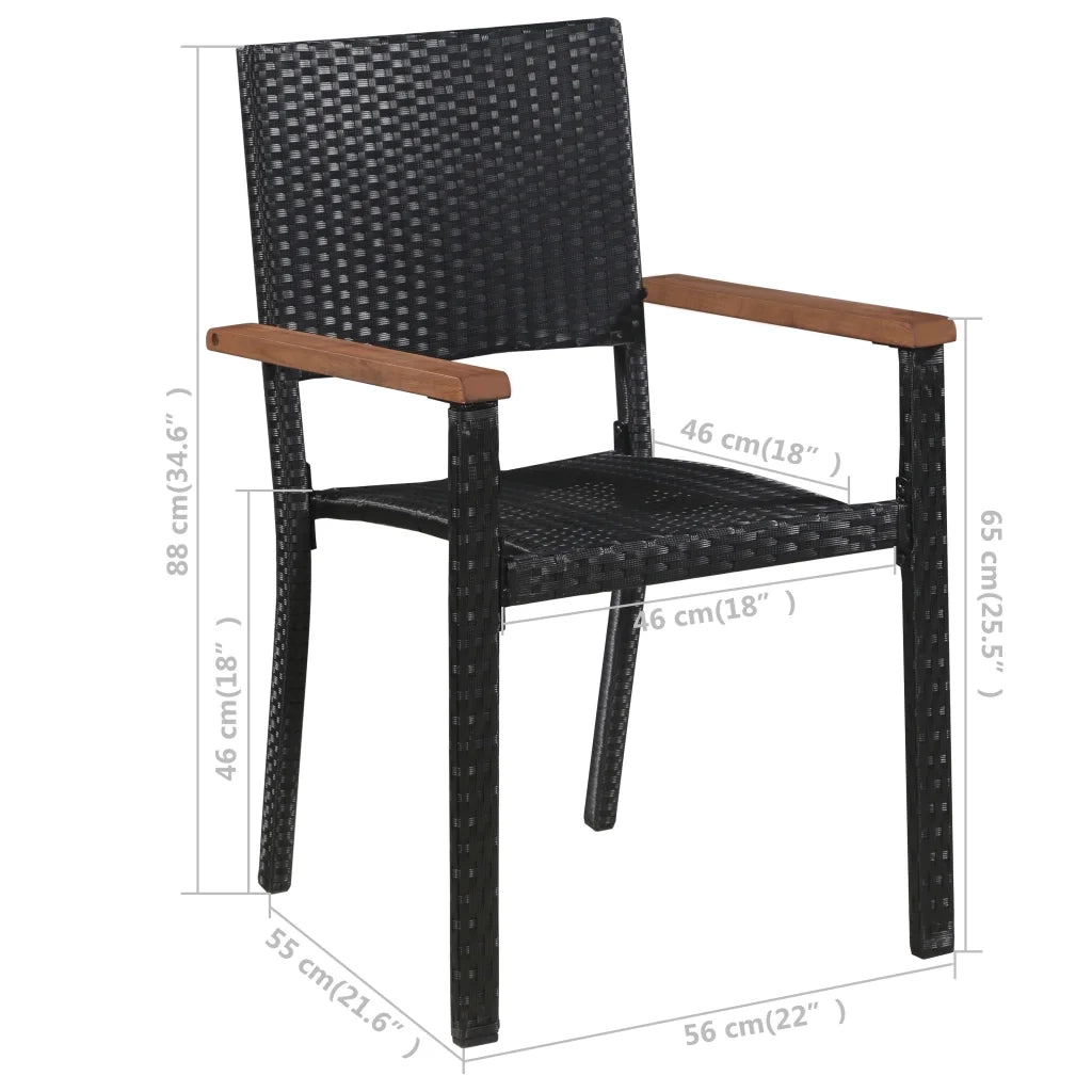 Set Mobili da Pranzo per Giardino 5 pz Nero cod mxl 35632