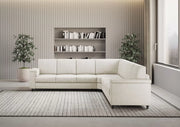 Divano marrak 3 posti  (tre sedute da 60cm) + angolo + divano 3 posti (tre sedute da 60cm) misure esterne l.286x286 | latte - Mobili 2G