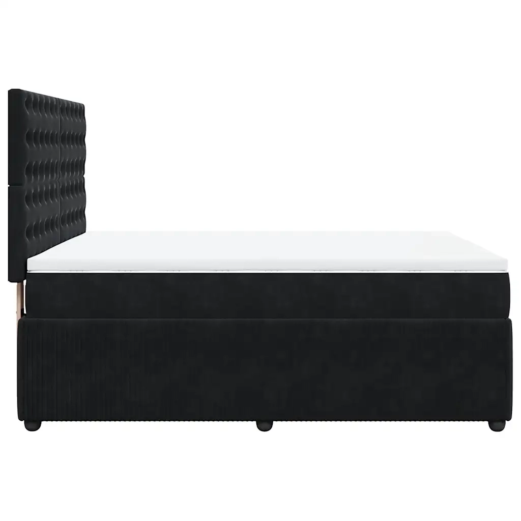 Giroletto a Molle con Materasso Nero 160x200 cm in Velluto 3294696
