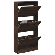 Scarpiera-Scaffale per scarpe Rovere Marrone 60x21x125,5 cm in Legno Multistrato