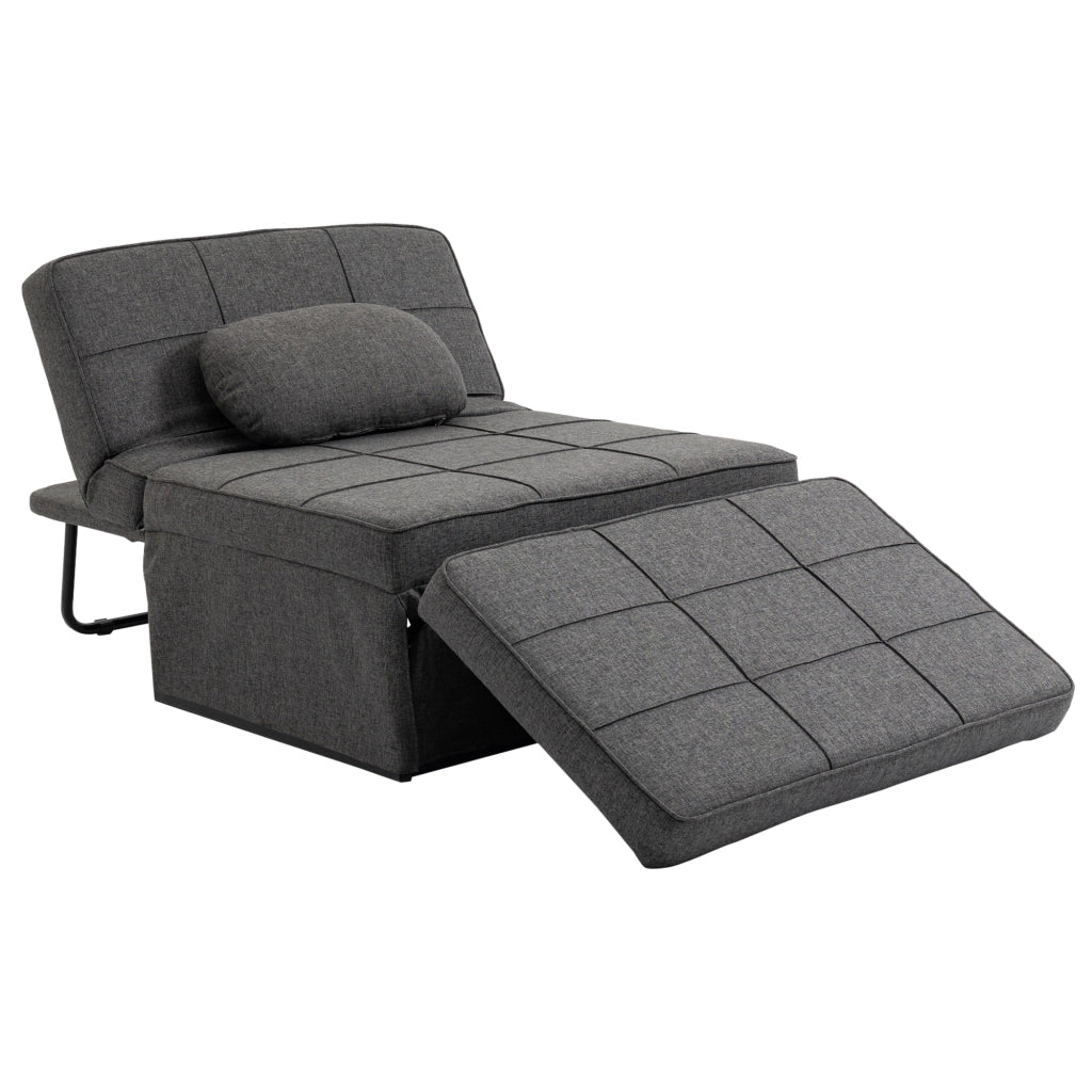Poltrona letto inclinabile ¨C Zephmum ¨C Grigio, Tela di lino, 200 kg