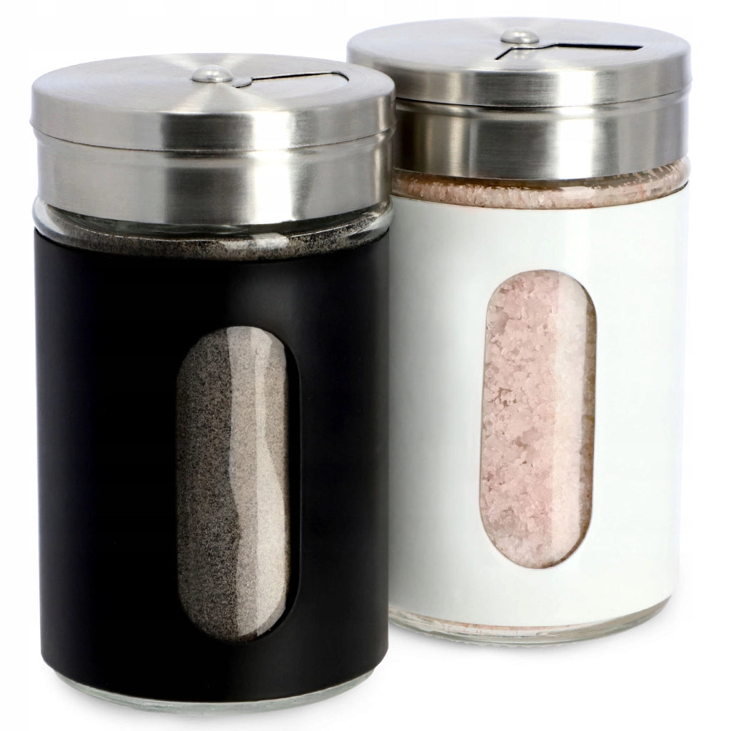 Set di saliera e pepiera KADAX, 2 contenitori da 90 ml in acciaio.