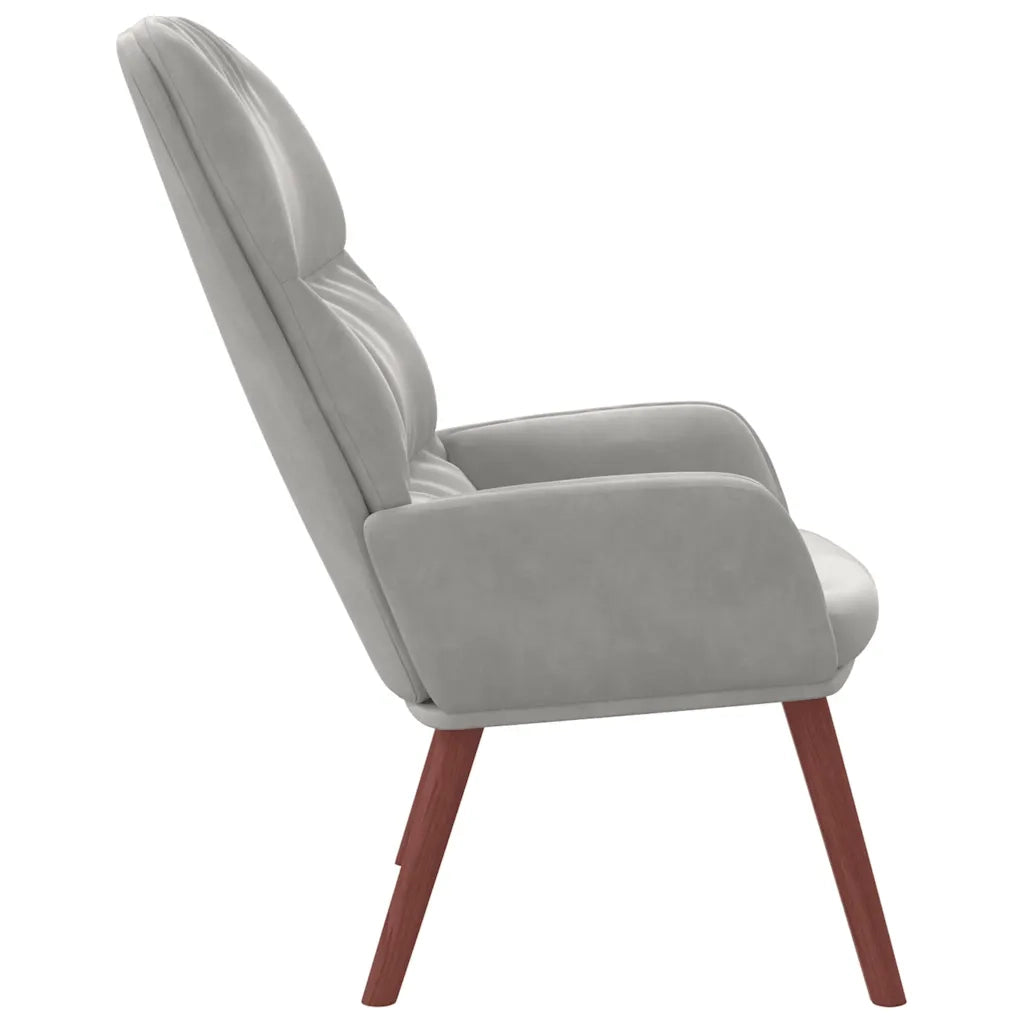 vidaXL Sedia Relax Grigio Chiaro in Velluto